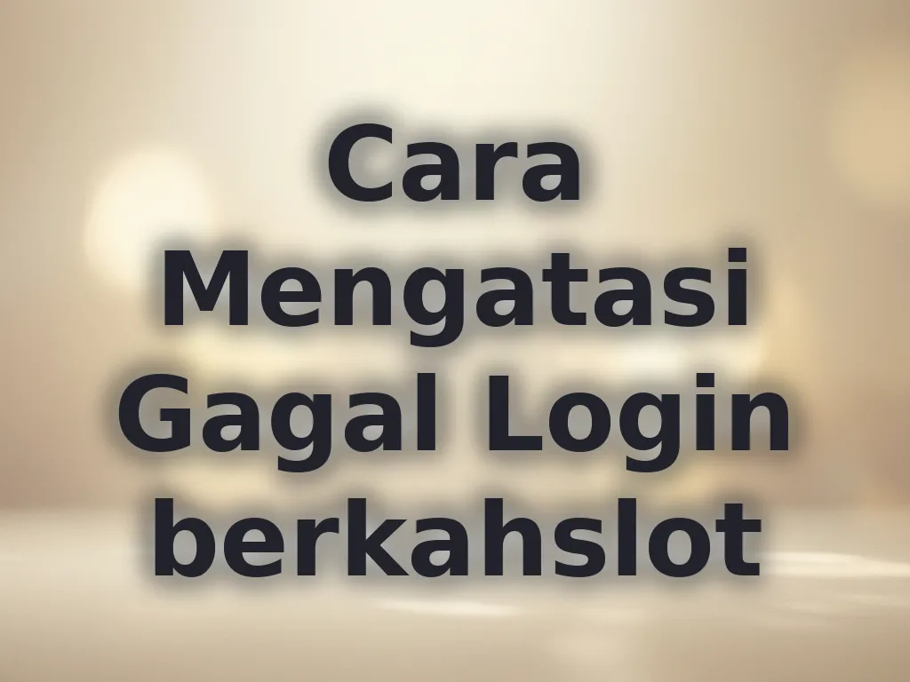 Cara Mengatasi Gagal Login berkahslot